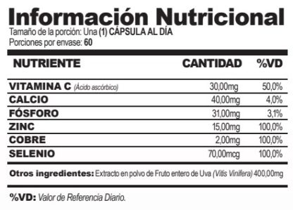 Información Nutricional VID-LIFE